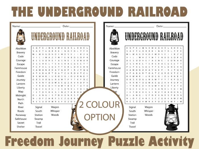 The Underground Railroad Word Search | Freedom Journey Puzzle Activity