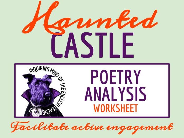 "The Haunted Castle" by Lila Price Savino Poem Analysis Worksheet | Gothic Poetry for Halloween
