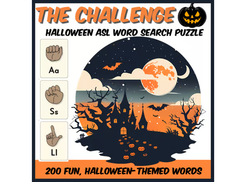 Spooky Halloween (ASL) - Word Search Puzzle