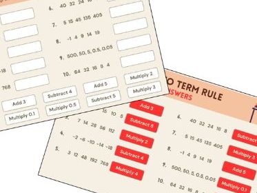 Identifying Term-To-Term rule worksheets with answers