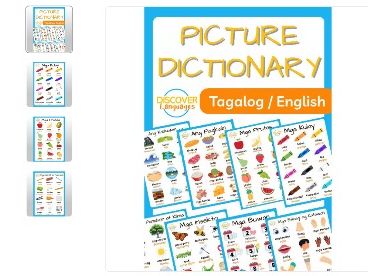 Tagalog Filipino and English Bilingual Picture Dictionary Printable PDF