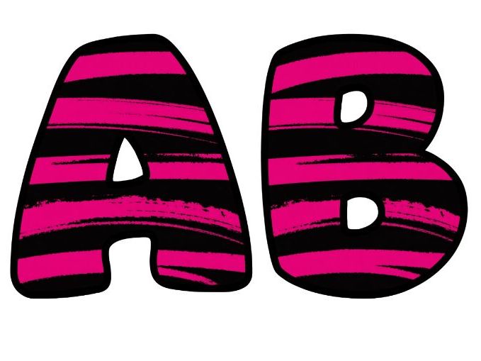 Bright Pink On A Black Lettering Set | Classroom Display | Upper & Lowercase, 0-9 and Signs