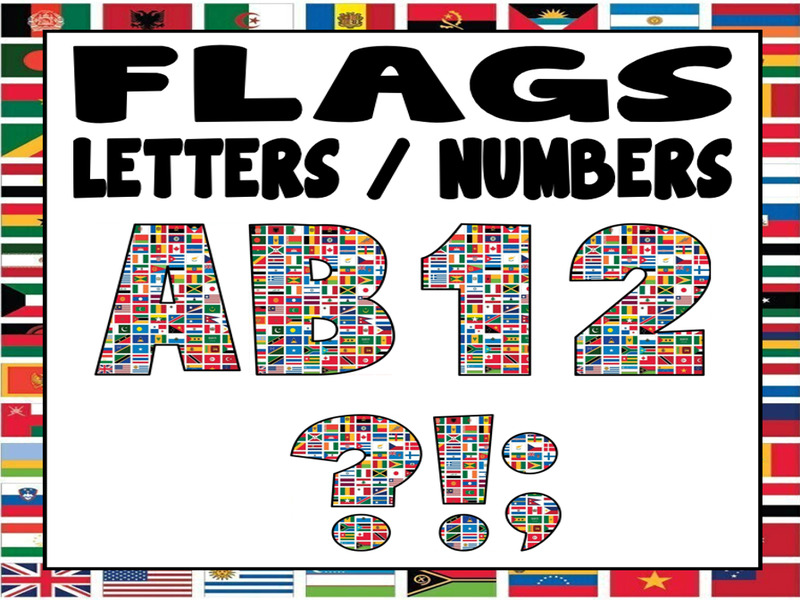 FLAGS DISPLAY LETTERING - LETTERS AND NUMBERS