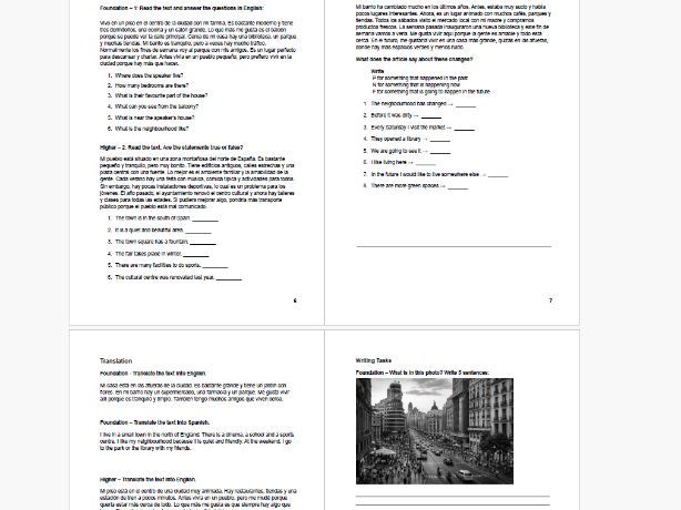 GCSE Spanish Workbook part 2/3_with ANSWERS