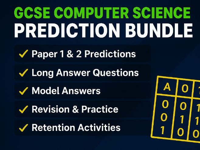 AQA GCSE Computer Science Prediction Bundle 2026 Paper 1 & 2, Long Answer Questions, Model Answers