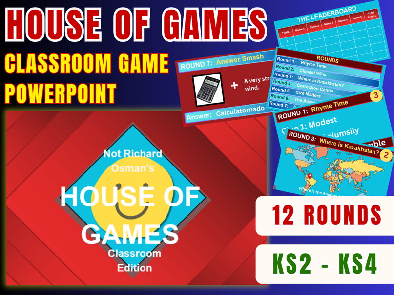 House of Games Style Quiz | Fun & Flexible | Classroom Games | KS2 KS3 KS4 | No Prep | Summer
