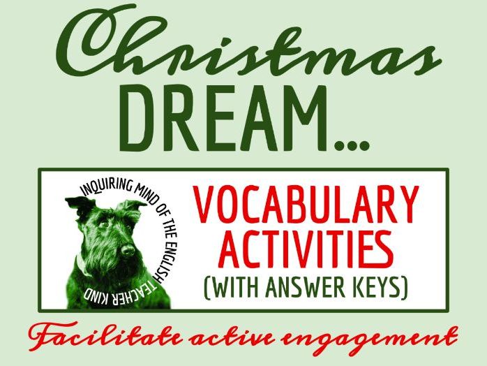 "A Christmas Dream" by Louisa May Alcott Vocabulary Activities | Winter Holiday Short Story