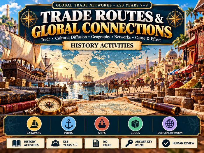 KS3 Trade Routes & Global Connections | History Worksheets | 100 Pages