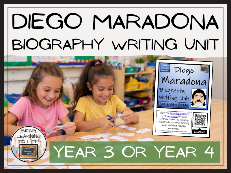 Diego Maradona Biography Writing Unit | Year 3 or Year 4