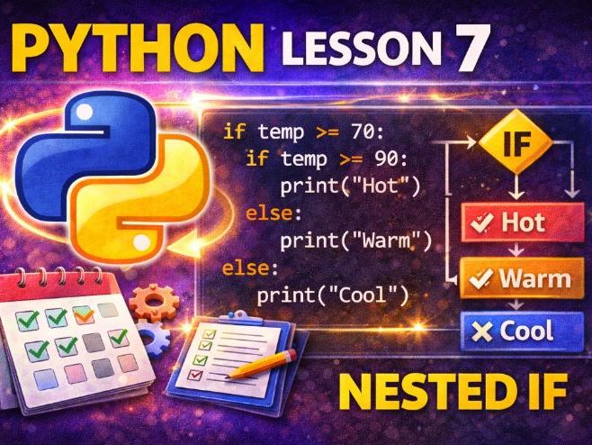 Python Lesson 7: Nested IF Statements (GCSE-Ready) | Conditions Inside Conditions (Made Easy)
