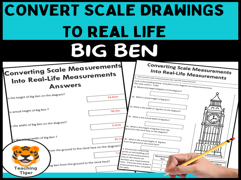 Big Ben Scale Drawing | Differentiated Worksheets (Ratio & Scale)