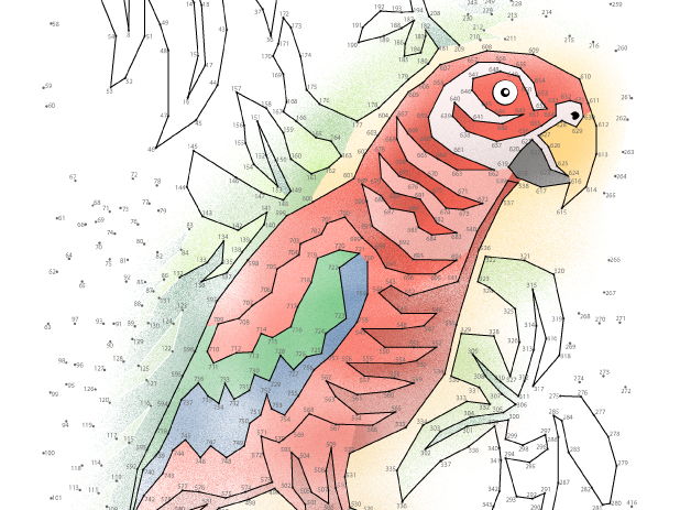 Parrot Extreme Difficulty Dot-to-Dot / Connect the Dots  PDF