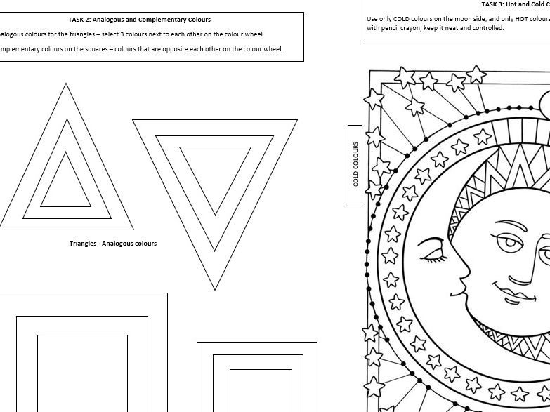Art and Design Cover worksheet/Skills Recall. Colour Theory theme