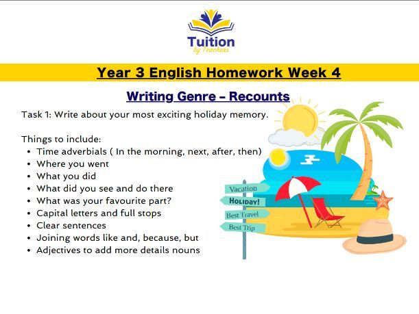 4. Year 3 - Creative Writing & Spelling Practice
