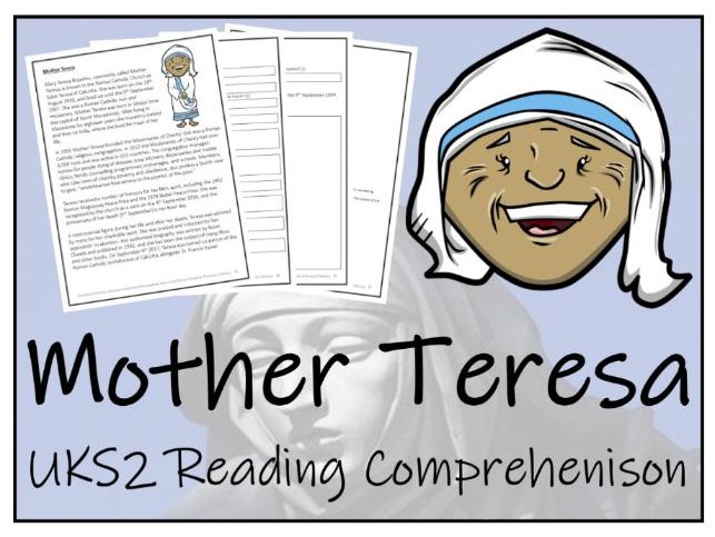 UKS2 Mother Teresa Reading Comprehension Activity