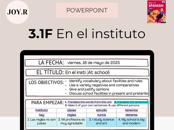 3.1F En mi instituto (In my school) - Powerpoint - New Spanish GCSE