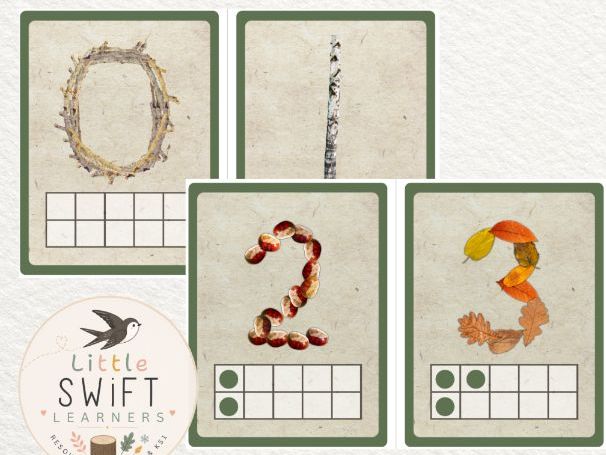 Autumn Nature Numbers 0-10 with ten frame