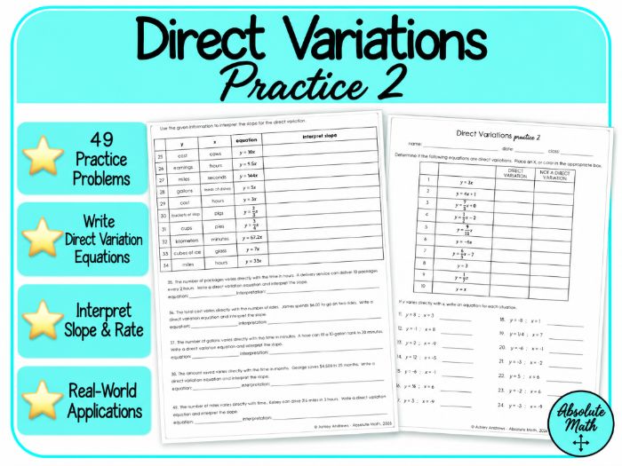 Direct Variations Practice 2 | Equations, Slope & Real-World Applications
