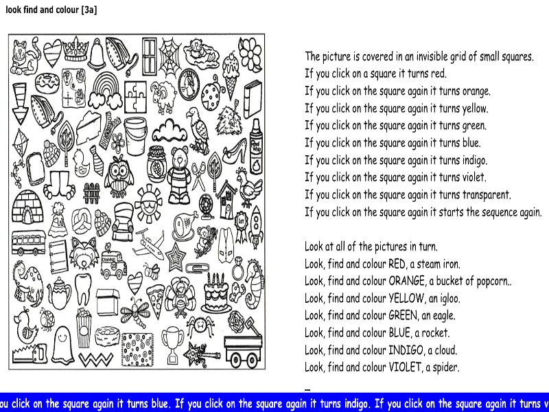 following instructions [look find and colour] [3a]