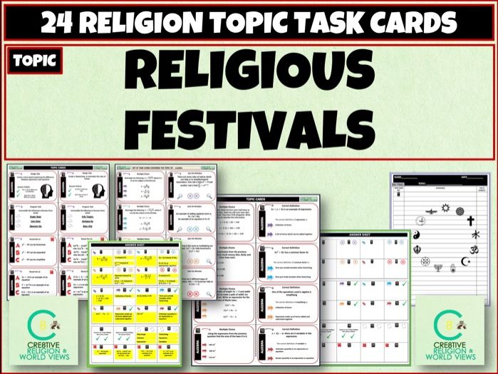 Religious Festivals Task Cards