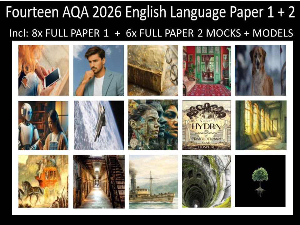 Fourteen AQA 2026 GCSE English Language Paper 1 & 2 Mocks | Models