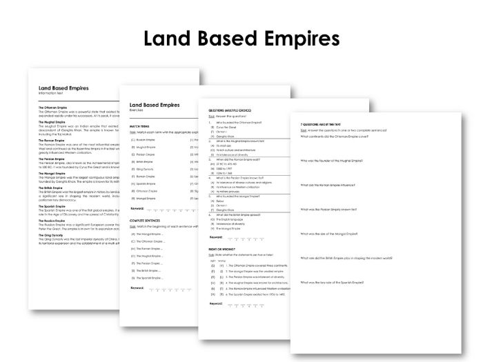Land Based Empires Teaching Resources