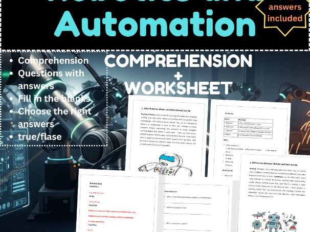 Robotics and Automation Activities| Computer Science Worksheets