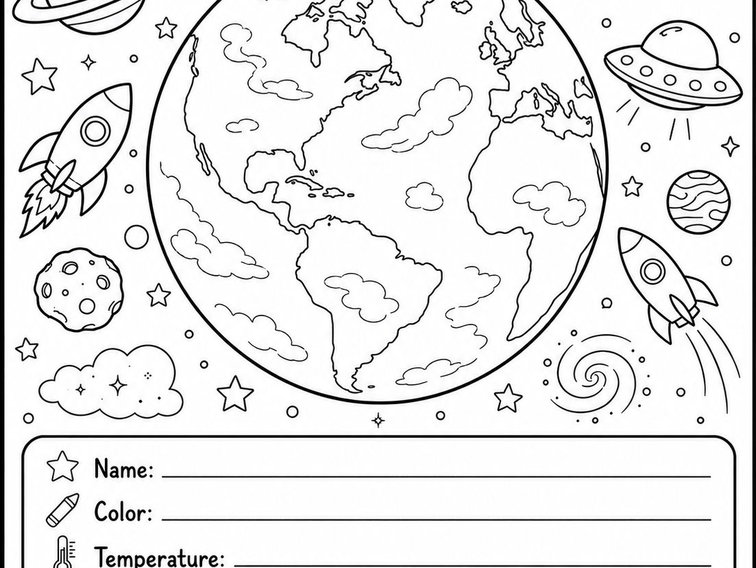 Ultimate Bundle of Planets Colouring Info-Worksheets and Class Assembly Script