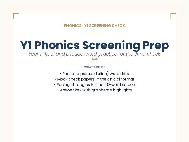 Year 1 Phonics Screening Prep