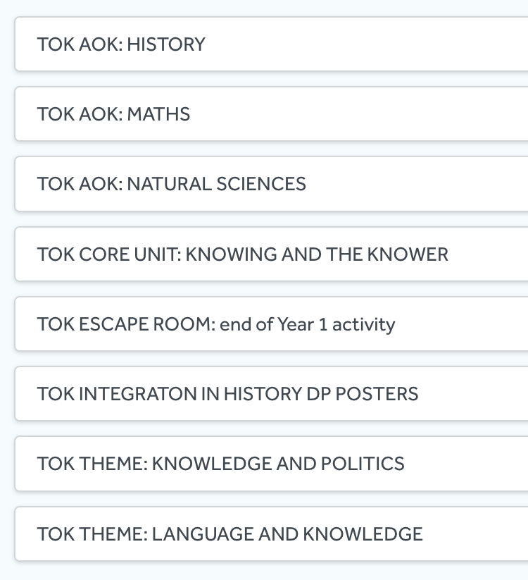 TOK COURSE BUNDLE UNITS