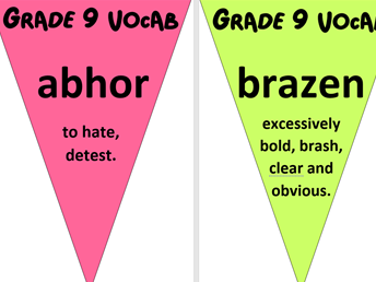 Tier 2 Grade 9 Printable Bunting
