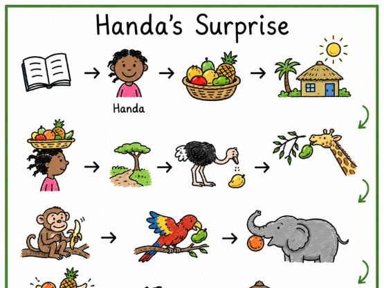 Handa's surprise and the odd egg story map