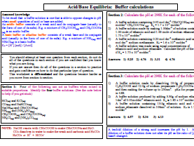 Acid and base equilibria - buffer calculations