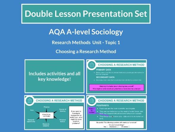 Choosing a Research Method - AQA A-level Sociology - Research Methods - Topic 1