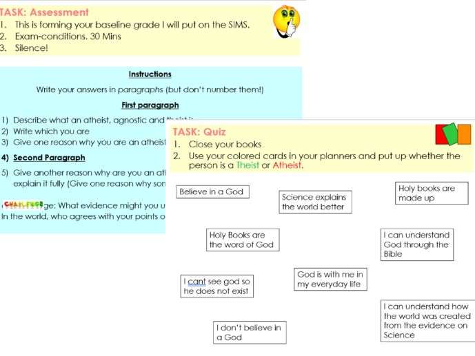 Year 7 Religious Education: Baseline Assessment Lesson