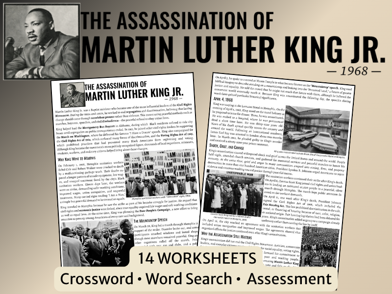 MLK Assassination Reading Comprehension