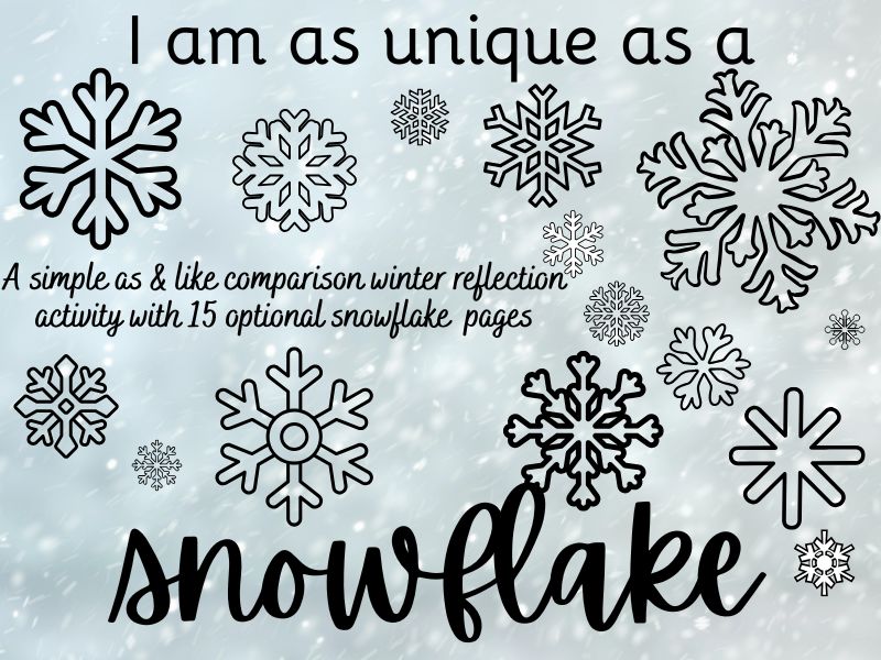 I Am as Unique as a Snowflake | Winter Sentence Writing Pages