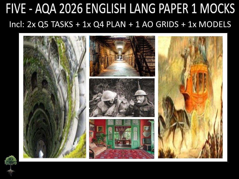 FIVE - AQA PAPER 1 | 2026 FULL MOCKS | Q5 TASKS | Q4 PLAN |AO GRIDS | MODELS