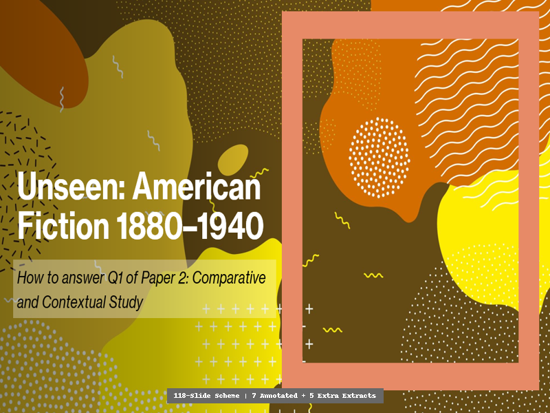 OCR A Level English Lit Unseen American Extracts – Complete Scheme of Work (12 Extracts)