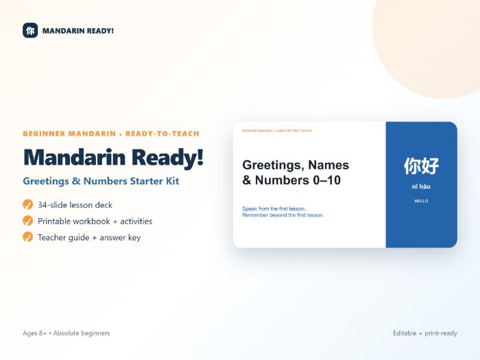 Beginner Mandarin: Greetings & Numbers