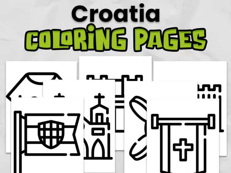 Croatia Colouring Pages | Croatia Country Study | Europe Geography Activity