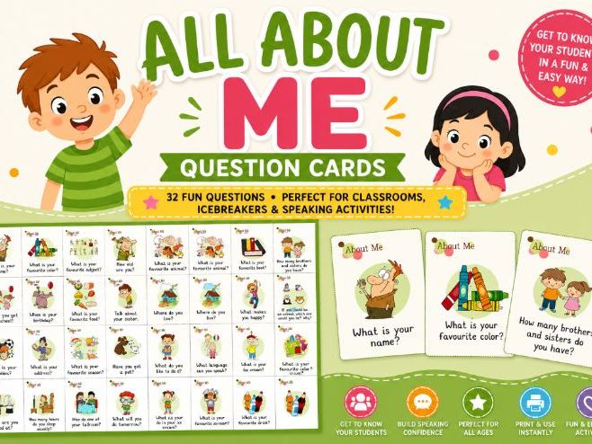 All About Me Activities | Back to School Icebreaker | First Week of School
