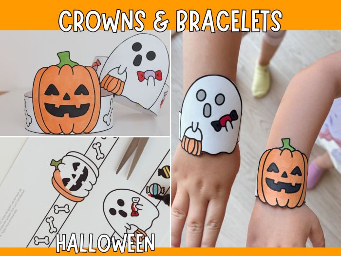 Halloween Bracelets & Crowns - Printable Craft for Kids