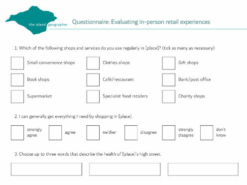 Questionnaire: Evaluating in-person retail experiences