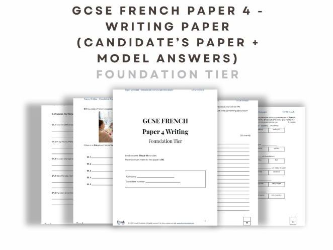 GCSE French Paper 4 - Writing paper - FOUNDATION TIER - 2026 spec