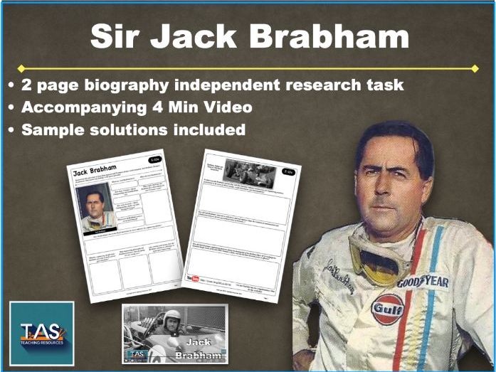 Engineer Sir Jack Brabham Research task + Video