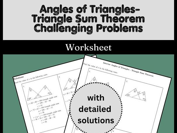 Interior Angles of Triangles - Triangle Sum Theorem Challenging Problems
