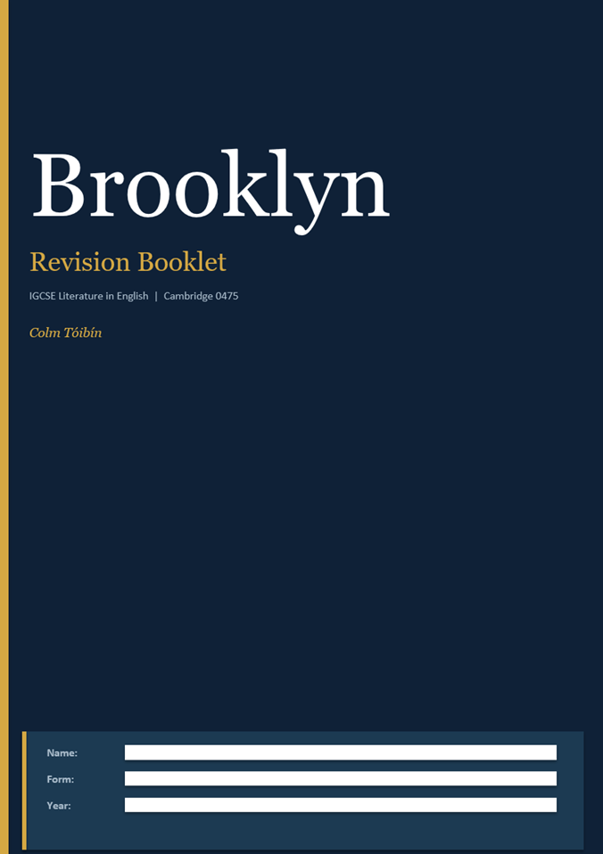 Brooklyn by Colm Toibin - Full Year Study - 0475 & 0500 [IGCSE ...