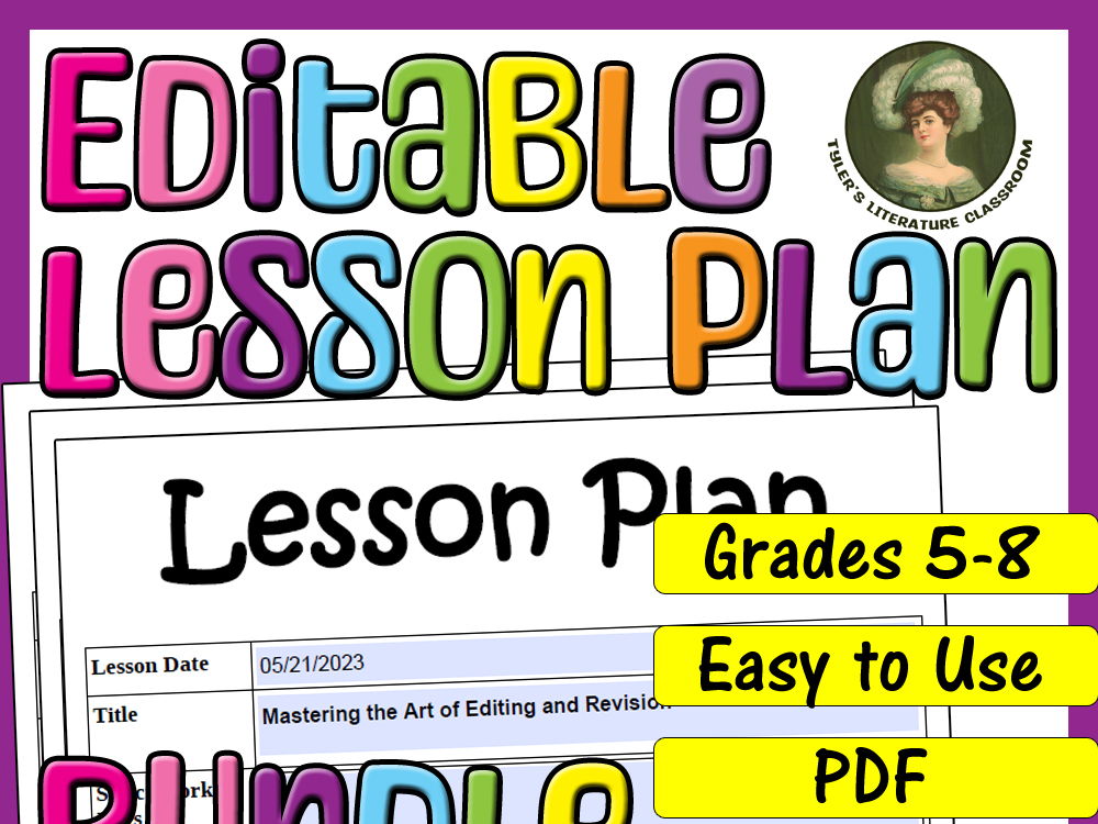 Bundle #1 : Editable Lesson Plan for Middle School