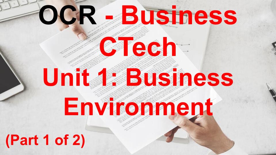 Unit 2 Working in Business CTech OCR (1 of 2) | Teaching Resources